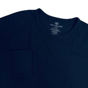 Mack Weldon‎ Mens Wool Blend Thermal Waffle Knit Baselayer Shirt Black Sz Large